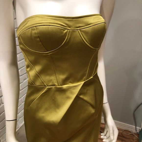 CHARTRUESE BUSTIER CORSET DRESS STRUCTURED BONED BUSTIER HIGH WAIST BELOW KNEE - Picture 6 of 15